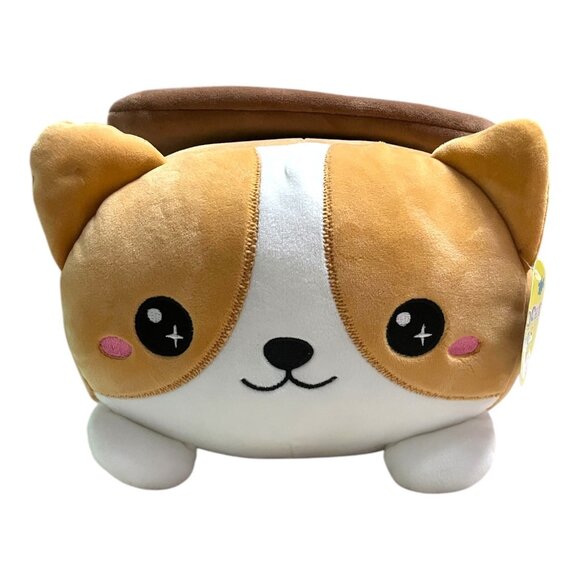 Add a Dash of Cuteness to Your Day with the 15" Smoochy Pals Corgi with Pizza Pl - Picture 1 of 7